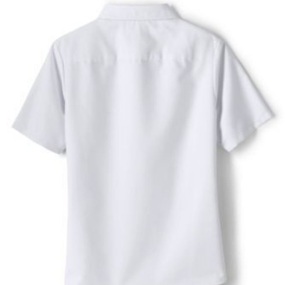 NWT LANDS' END GIRL'S SHORT SLEEVE OXFORD DRESS SHIRT WHITE 6 - Picture 2 of 6